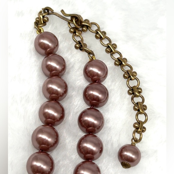 💎 Heidi Daus Dazzling Art Deco Mauve Pearl Pendant Crystal Necklace 17-21” EUC 💎 - Picture 14 of 16